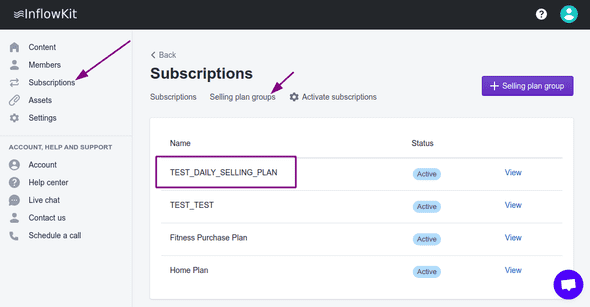 Screenshot select plan