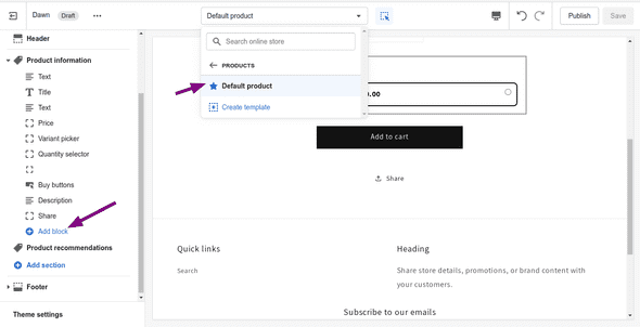 Screenshot add block