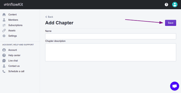 Screenshot showing courses option on the sidebar