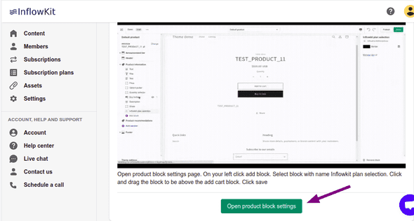 Screenshot activate app embedd