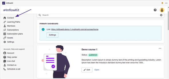Screenshot online store