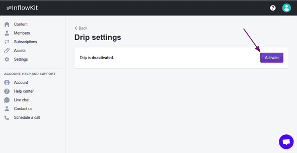 Screenshot showing activate