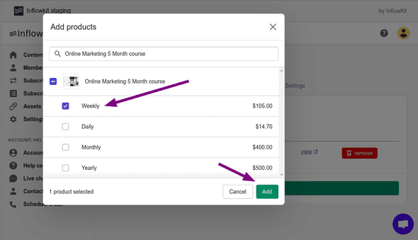 Screenshot showing add