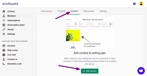 Screenshot add content
