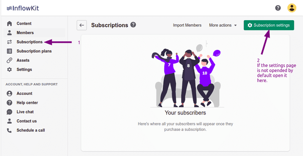 Screenshot click subscriptions